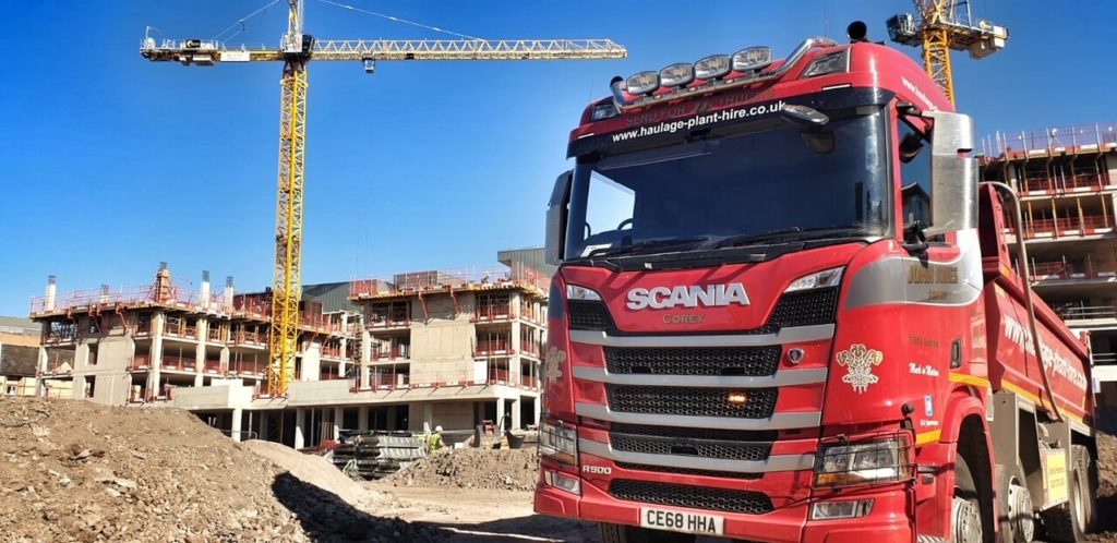 Tipper on construction site